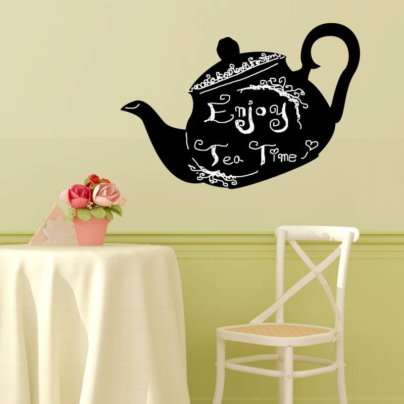 Walplus Tea Pot Blackboard Chalkboard Wall Sticker Decal Nursery Art