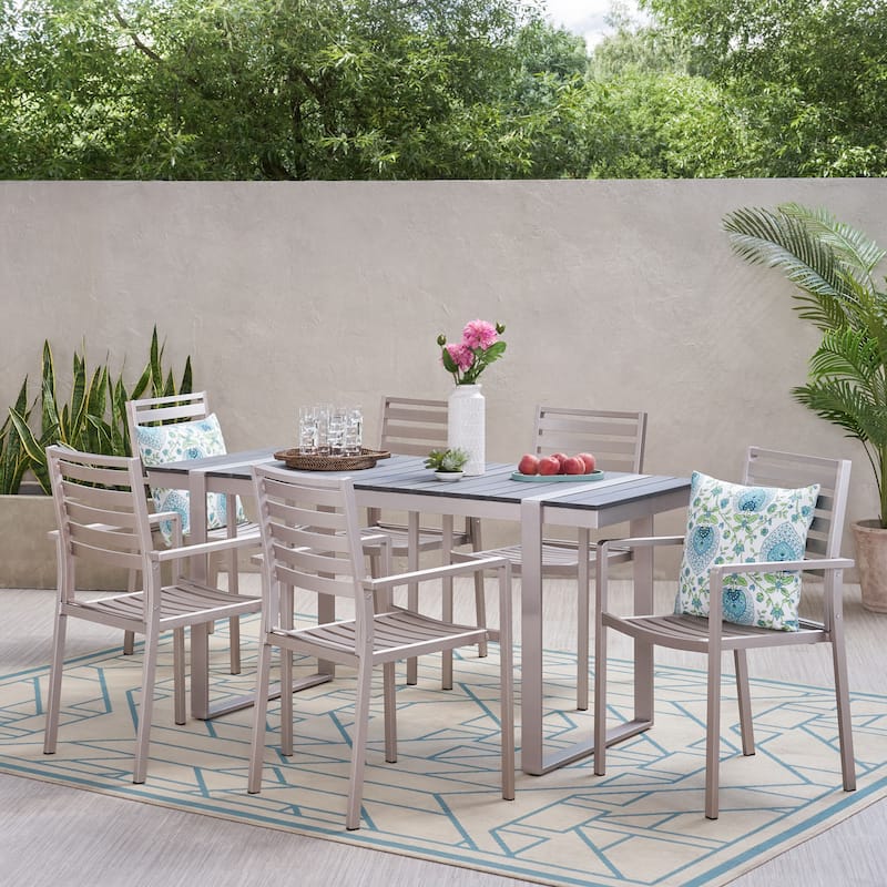 Cibola Outdoor Aluminum Outdoor 7 Piece Dining Set by Christopher Knight Home