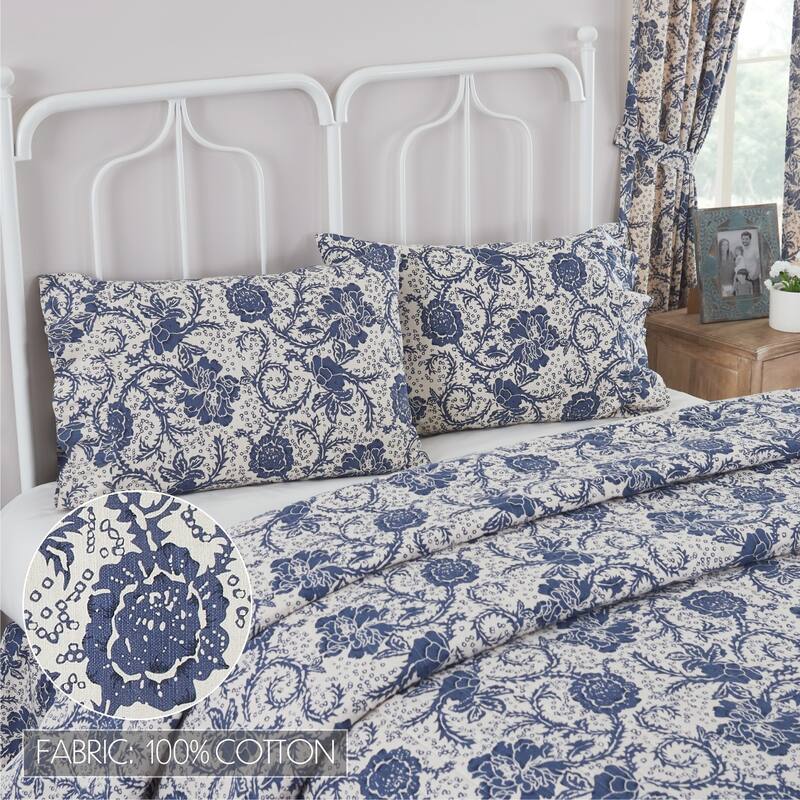 Dorset Navy Floral Pillow Case Set