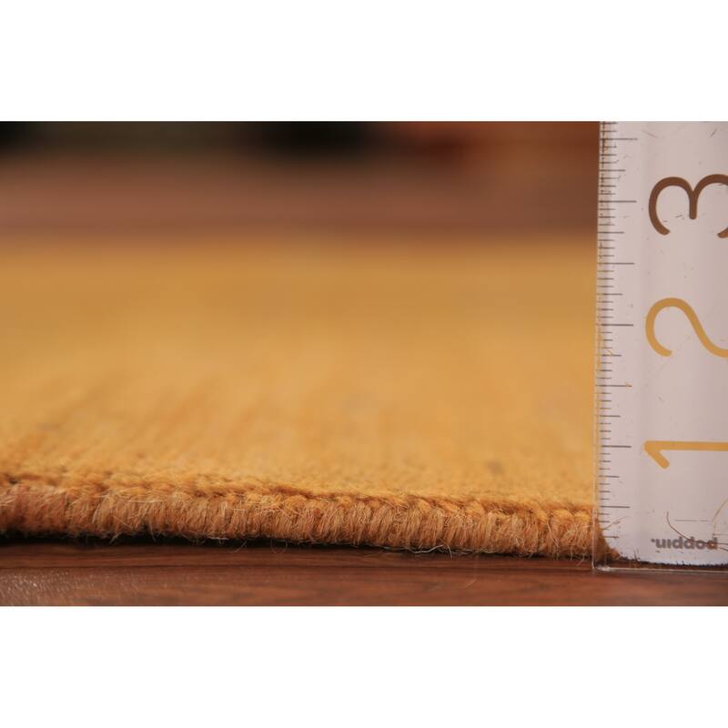 Modern Gold Gabbeh Oriental Rug Handmade Wool Carpet - 2'9" x 4'0"