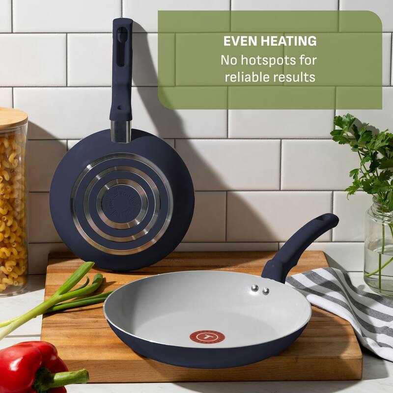 T-fal Essentials Ceramic Non-Stick Cookware, 5 Quart Jumbo Cooker with Lid, Midnight Blue