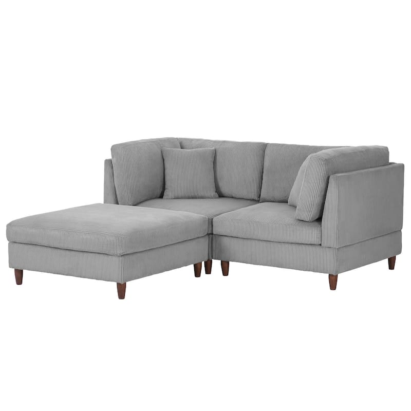 Modern Oversized Modular Corduroy Sectional Sofa Set