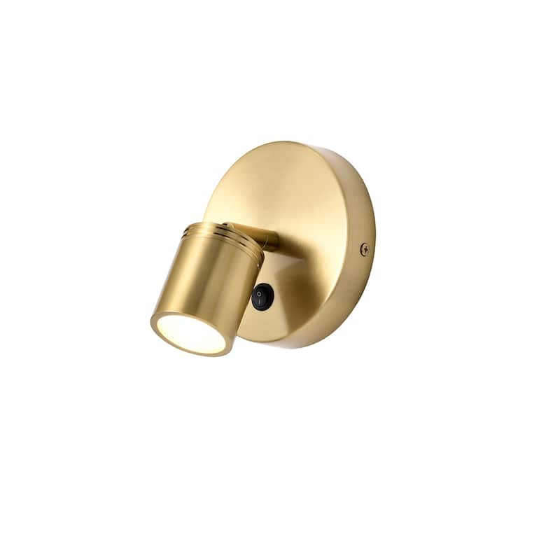 Alby 4 Inch Brass Finish Side Bed Reading Wall Lamp with Switch