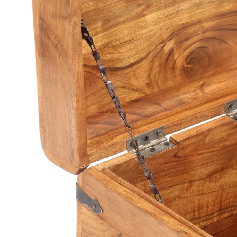 vidaXL Storage Chest Storage Trunk with Latch for Bedroom Solid Wood Acacia - 15.7"x15.7"x15.7" (W x D x H)