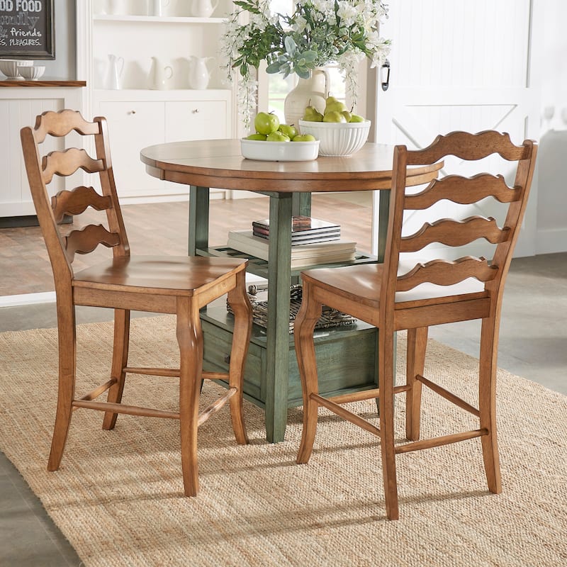 Eleanor French Ladder Back Wood Counter Chair (Set of 2) by iNSPIRE Q Classic