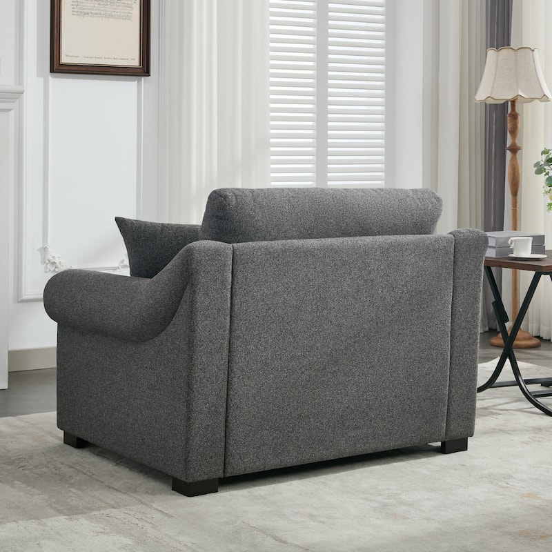 Roomfitters 44.5" Oversized Chenille Armchair, Chair and a Half Single Sofa for Bedroom or Living Room