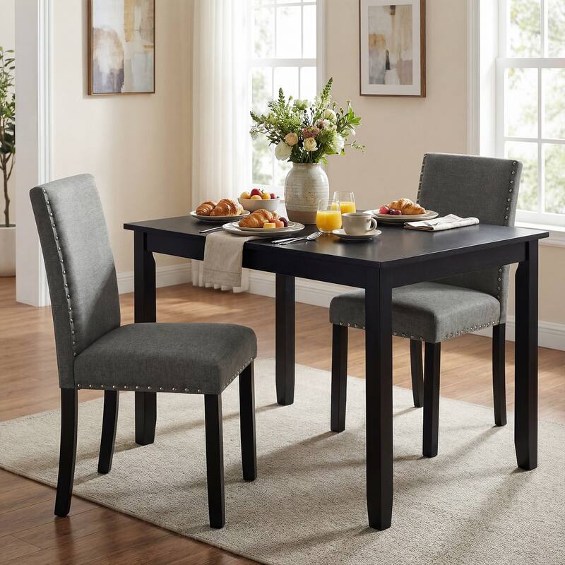 Gymax Wooden Dining Chairs Set of 2 w/Solid Rubber Bent Wood Legs for