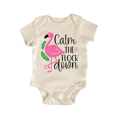 Calm Flock Down Flamingo - Baby Boy Girl Clothes Infant Bodysuit Funny Cute