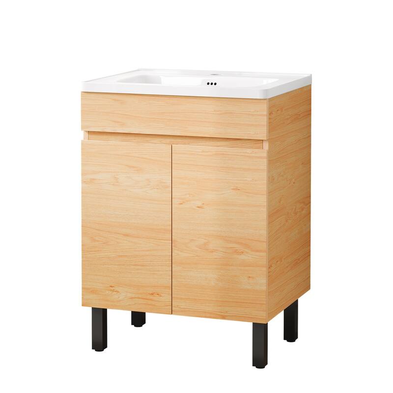 Moasis 16''/24''/36" Freestanding Single Bathroom Vanity with Ceramic Basin