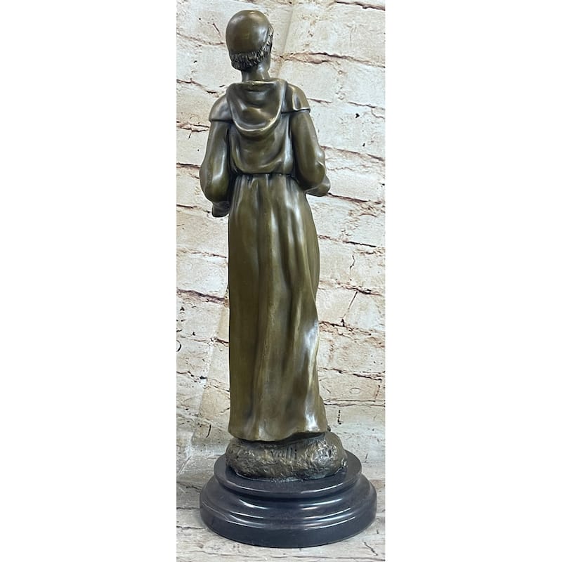 Saint Anthony Statue In Bronze Holding Bible And Baby Jesus Sculpture Figure