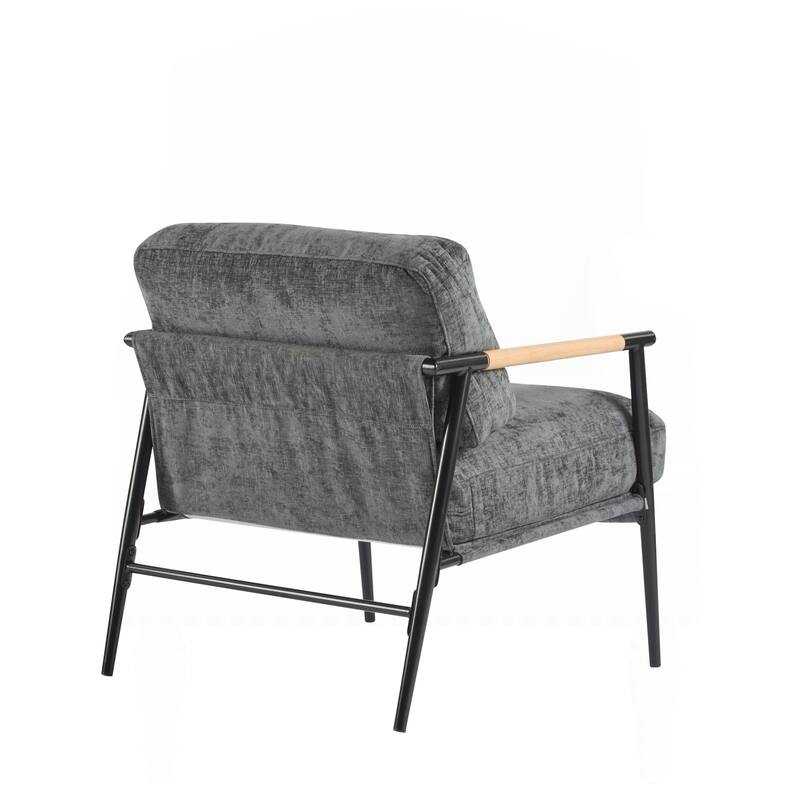 Minimalist Metal and Wooden Armrest Chair for Versatile Spaces