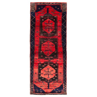 ECARPETGALLERY Hand-knotted Andelz Red Wool Rug - 3'3 x 8'6