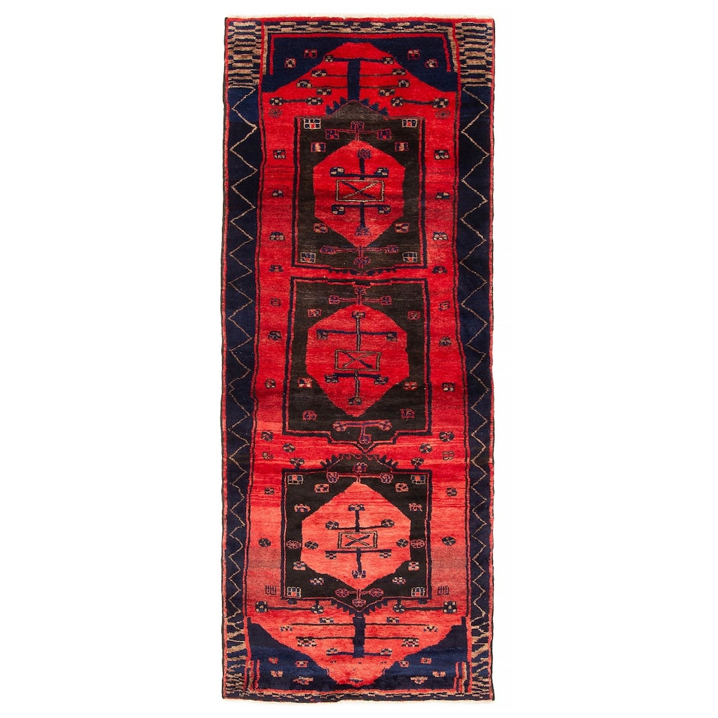 ECARPETGALLERY Hand-knotted Andelz Red Wool Rug - 3'3 x 8'6