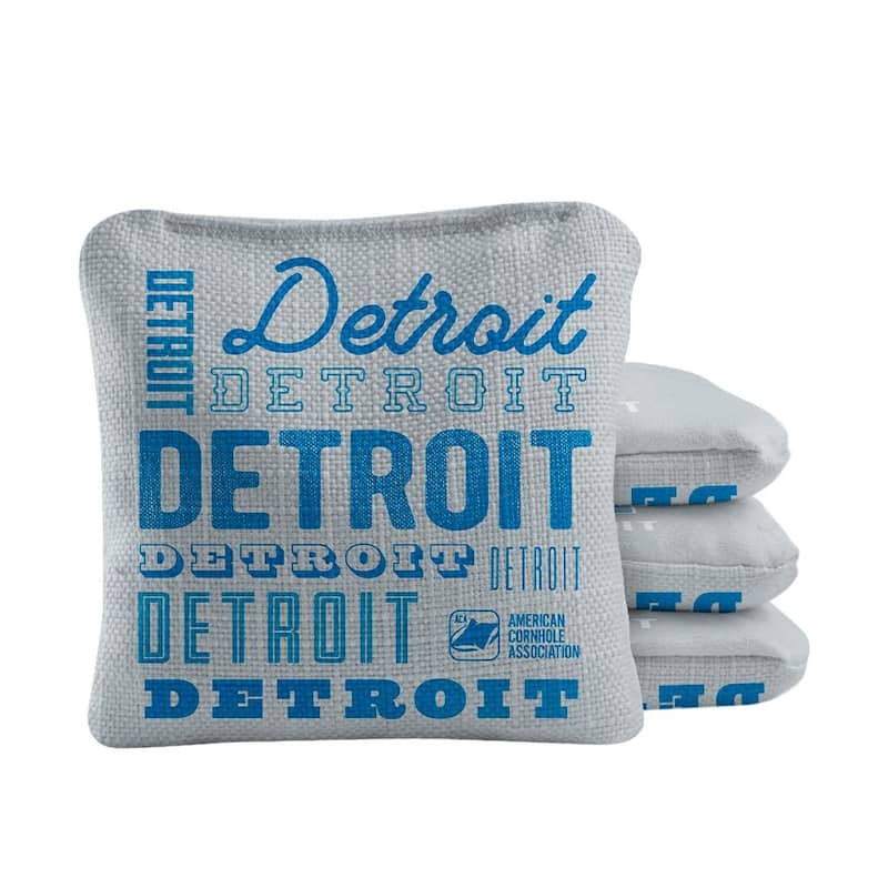 Detroit Football Gray Dual Sided Cornhole Bags