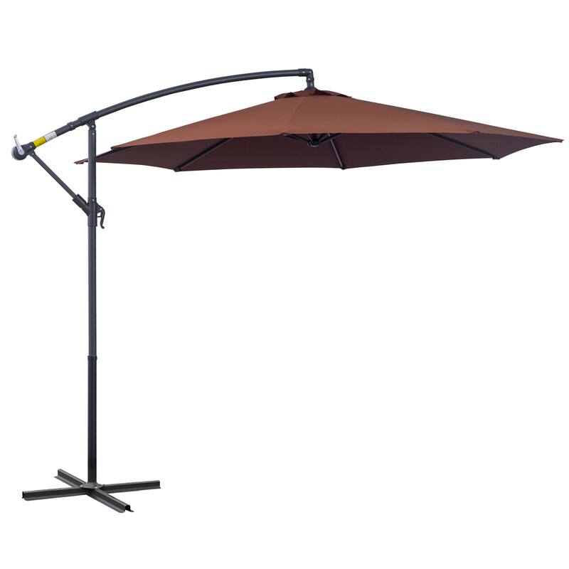 10' Cantilever Hanging Umbrella w/ UV Water Fighting Material,Stand