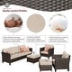 preview thumbnail 27 of 82, OVIOS 5-Piece Outdoor Wicker Patio Conversation Set