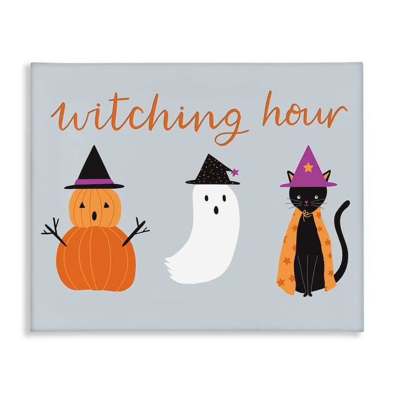 Stupell Cute Halloween Witching Hour Canvas Wall Art Design By Sazerelli Designs - 48 x 36