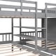 preview thumbnail 10 of 8, Full-Over-Twin-Twin Triple Bunk Bed with Shelves, Wardrobe & Mirror for 3