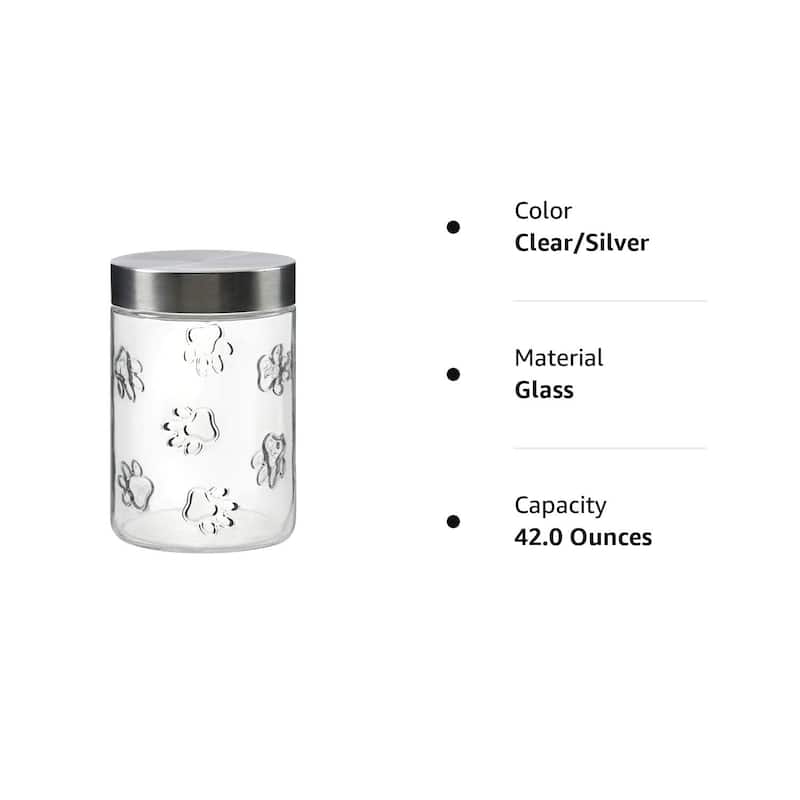 Amici Pet Maxwell Collection Paw Glass Storage Canister