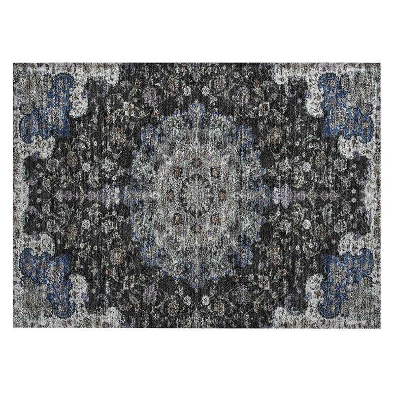 Machine Washable Indoor/ Outdoor Traditional Awaka Chantille Rug
