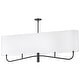 preview thumbnail 1 of 6, 4 Light Incandescent Horizontal Chandelier Matte Black with White Shade Matte Black