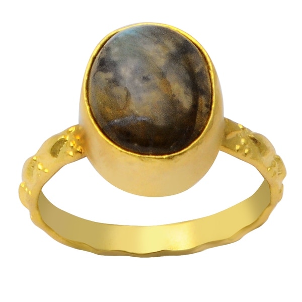 Labradorite Brass Oval Fashion Ring by Fashionablez. Opens flyout.