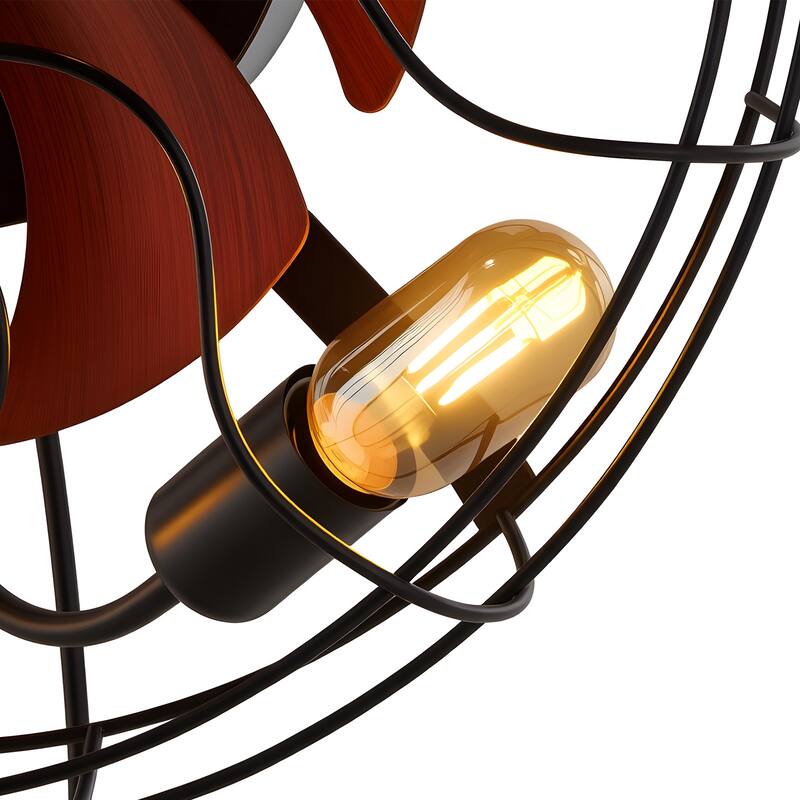 21 Inch Wall Mounted Fan with Light Remote 6 Speed E26 Socket No Bulb