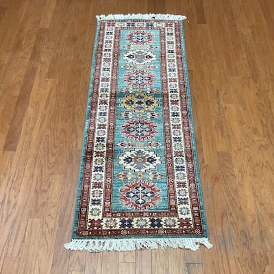 HERAT ORIENTAL Handmade Super Kazak Wool Runner - 2'2" x 5'9"