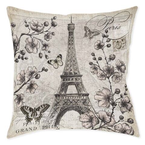 Laural Home Paris in Bloom 17" x 18" Woven Decorative Pillow