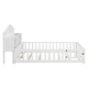 preview thumbnail 8 of 9, Full-Size Montessori Floor Bed with Bookcases & Blackboards, Solid Wood Design for Kids with Guardrails & Storage, White