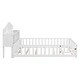 preview thumbnail 21 of 39, Full Size Plywood Montessori Floor Bed with Bookcases, Blackboards, Guard rails, Solid Wood Floor Beds and Storage Headboards