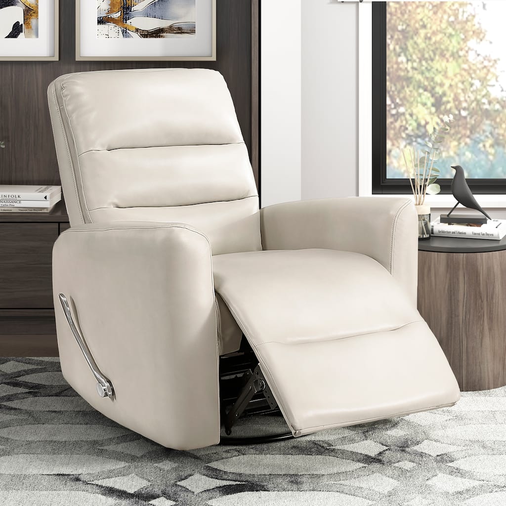 Preston 35" Faux Leather Swivel Glider Recliner - 360-Degree Swivel