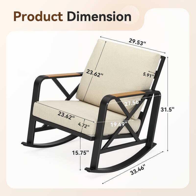 Patio Rocker With Cushions