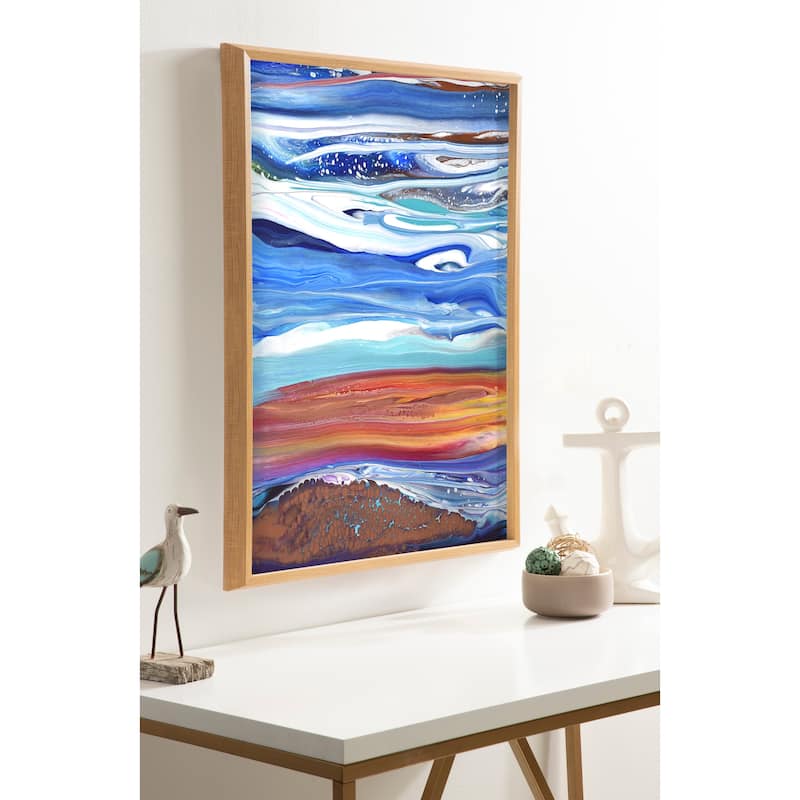 Kate and Laurel Blake Coastal Current Framed Printed Art by Xizhou Xie