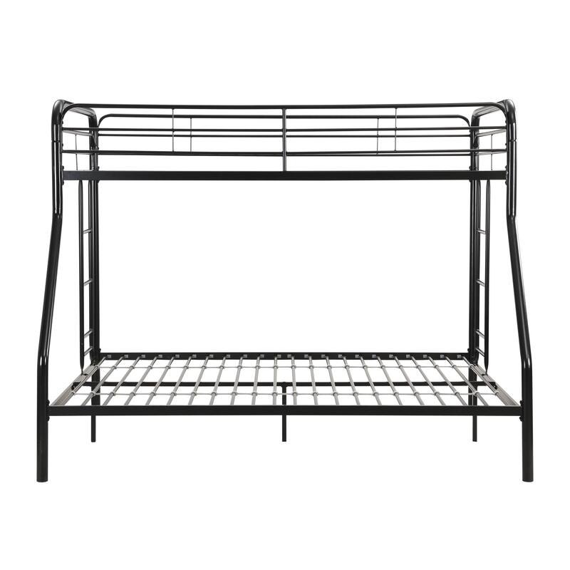 Space-Saving Twin Over Full Bunk Bed, Metal Frame, No Box Spring Required, Large Under-Bed Storage