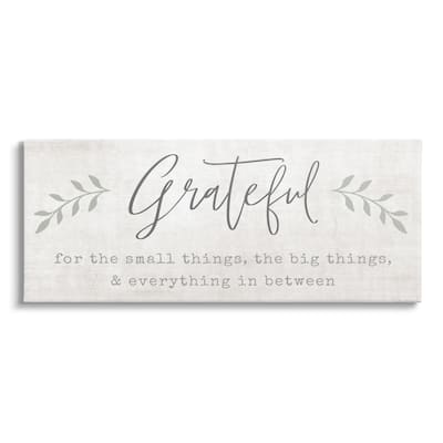 Stupell Uplifting Gratitude Phrase Botanical Sprig Typography Canvas Wall Art, Design by Natalie Carpentieri