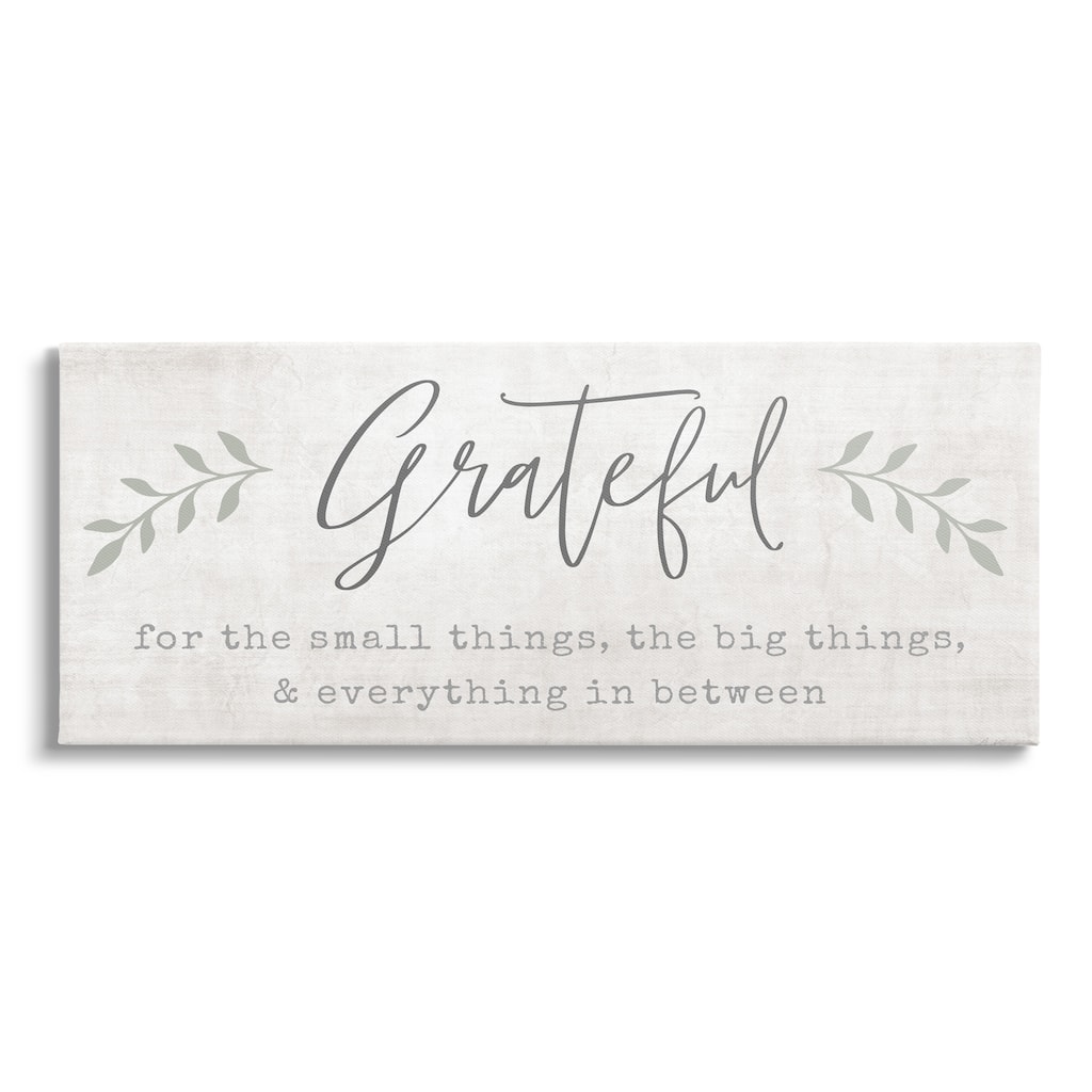 Stupell Uplifting Gratitude Phrase Botanical Sprig Typography Canvas Wall Art, Design by Natalie Carpentieri