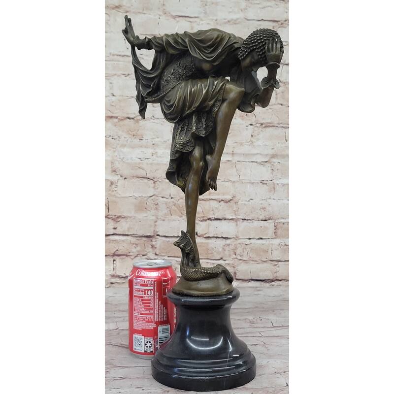 Bronze Art Deco Dancer W/Imitative Snake Sculpture Ankara Dancer Clic Artwork Hot Cast