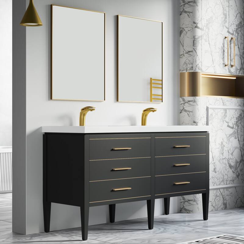 Ayer 60" Double Bathroom Vanity Set