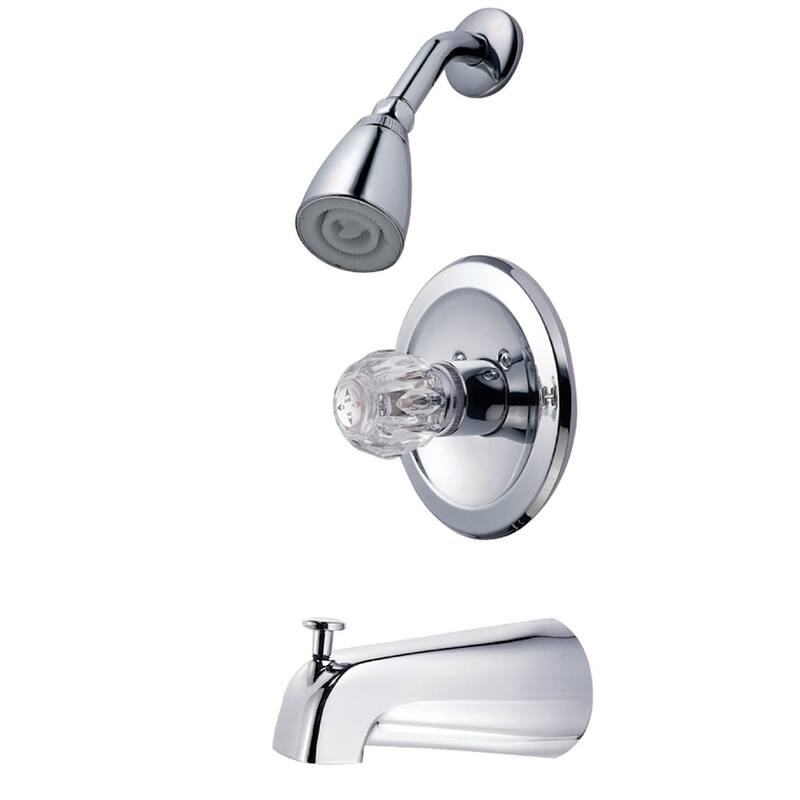 Kingston Brass Tub and Shower Trim Package with 1.8 GPM Single - Polished Chrome