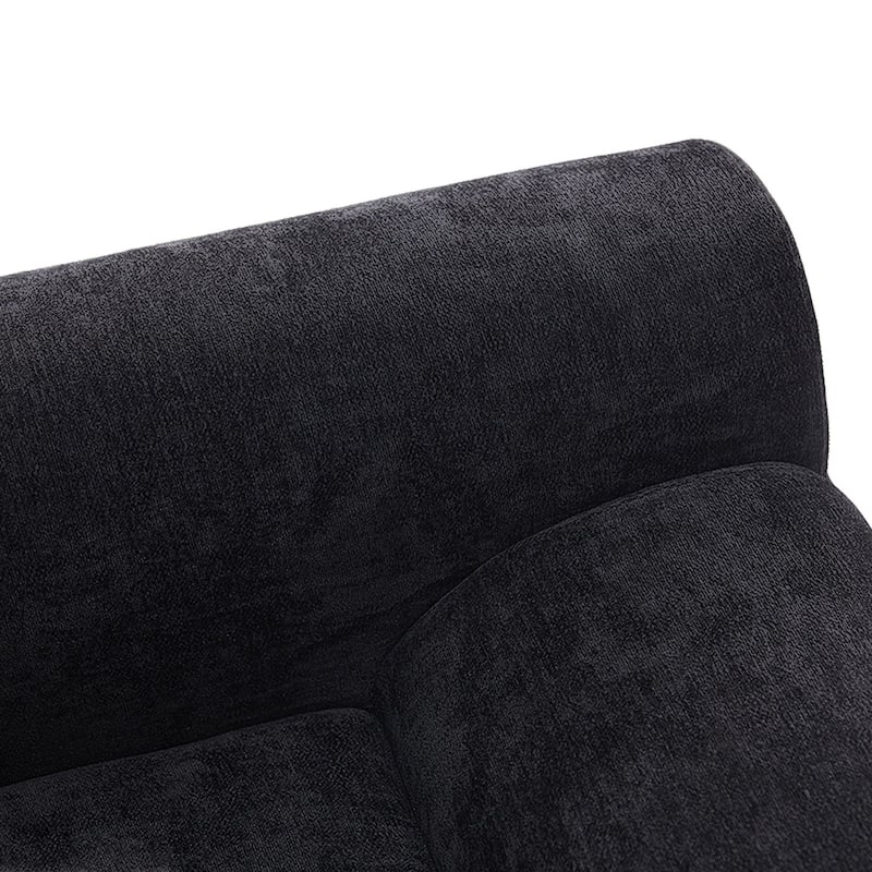 Sofa 111-in Casual Black 3 -seater Reclining Sectional - 8' x 10'