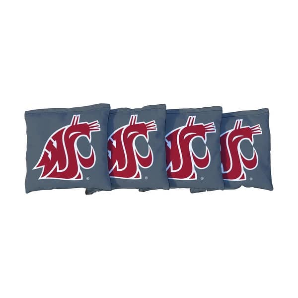 slide 2 of 3, Washington State WSU Cougars Grey Cornhole Bags All-Weather Resin Filled