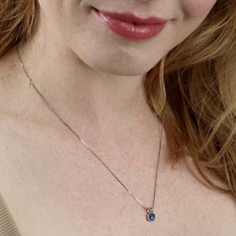 Auriya 14k Gold Bezel-set Sapphire Solitaire Necklace 1/2ctw