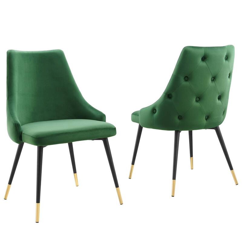 Modway Adorn Dining Side Chair Performance Velvet in Navy, Set of 2