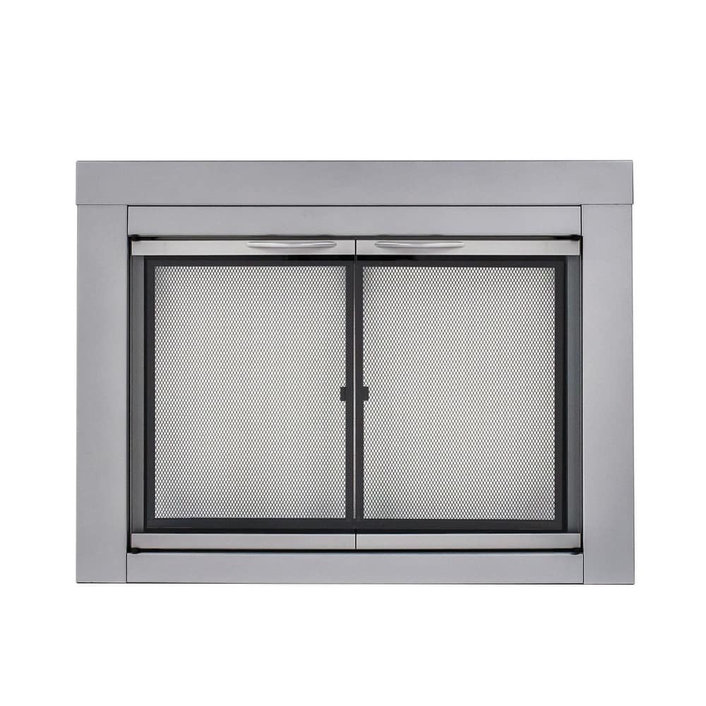 Pleasant Hearth Alpine Fireplace Glass Door Small Black