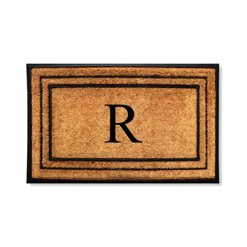 A1 Home Collections Natural Coir & Rubber Door Mat, Heavy Duty, Dirt Trapping, Long-Lasting Entrance Doormats