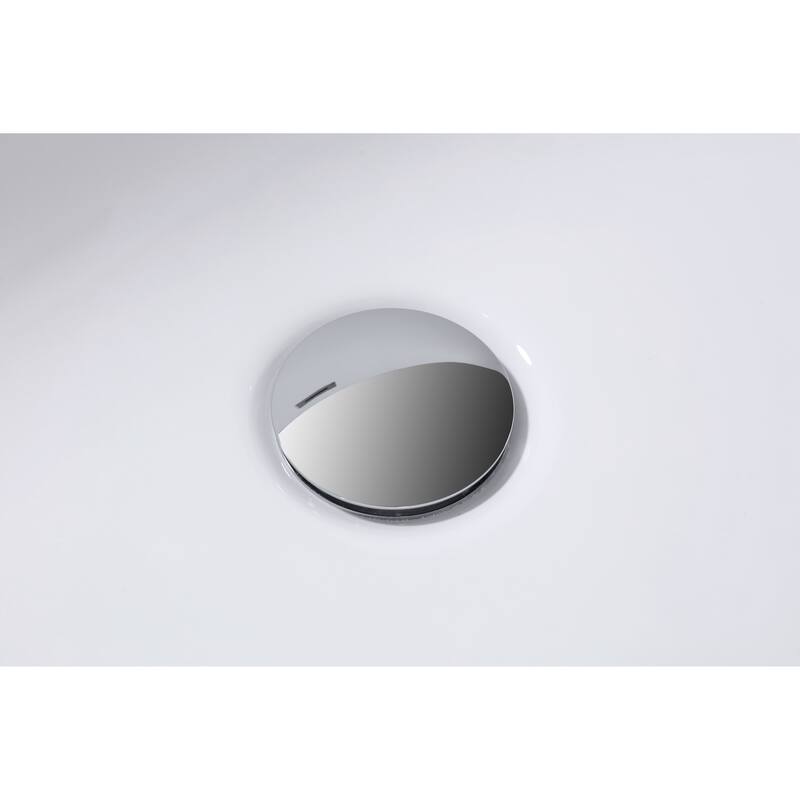 67 In. Freestanding Acrylic Soaking Bathtub with Flatbottom Design and Center Drain in Glossy White Finish