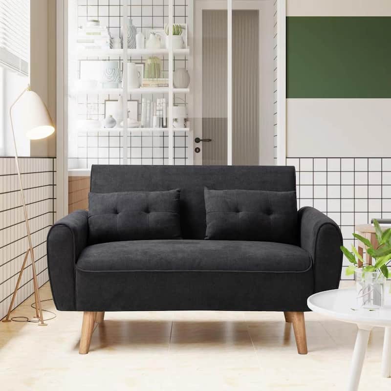 Futzca 47" Modern Loveseat Sofa - Black
