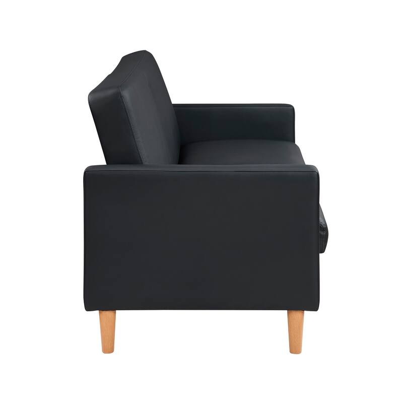 Fremont & Park Fitz 79" Faux Leather Elegant Lounger - Drop-down Back Mechanism