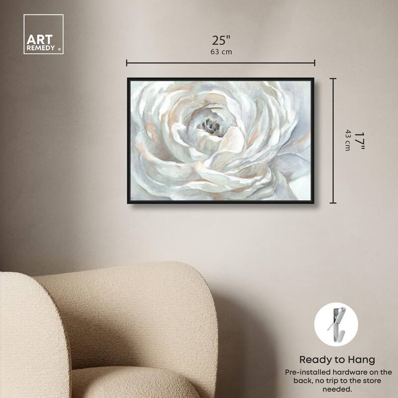 Powdery Peony Canvas by Art Remedy